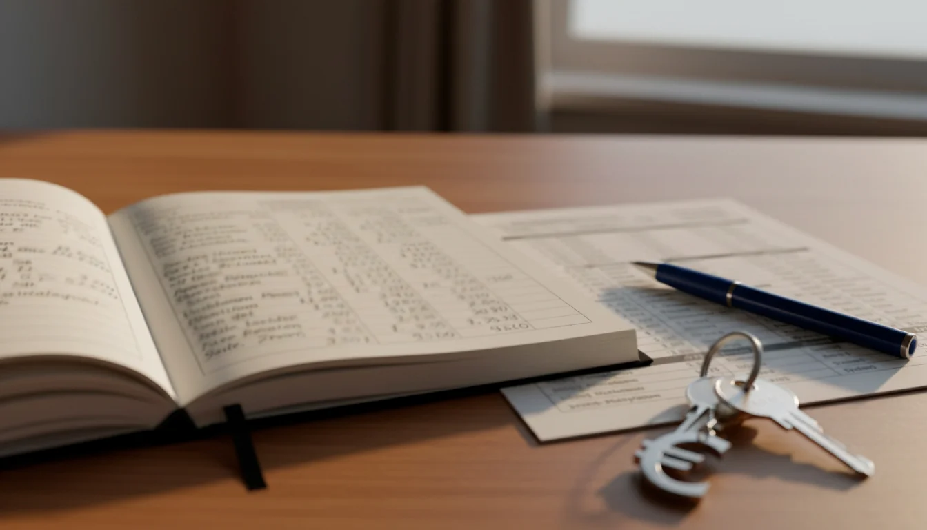 Dokument mit Steuerberechnung und Stift auf einem Schreibtisch