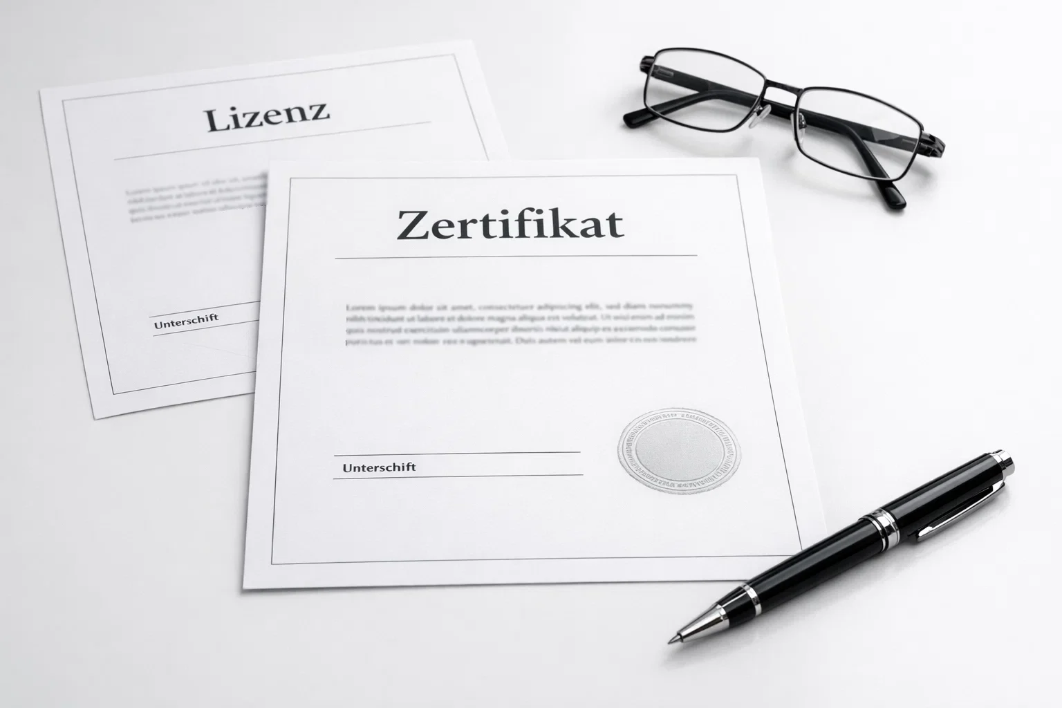 Offizielle Dokumente mit Stempel