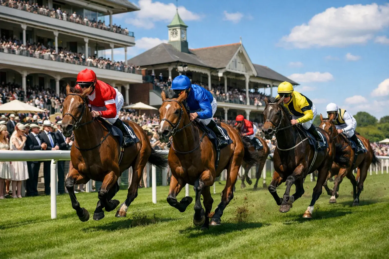 Elegantes Pferderennen im klassischen britischen Stil